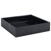 Bon Chef 9324BLACK 11 1/4" x 11 1/4" x 2 1/2" Black Square Melamine Underliner for Cold Wave Platter