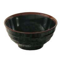 Thunder Group 5706TM Tenmoku Black 16 oz. Round Melamine Soup Bowl - 12/Pack