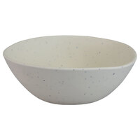 Elite Global Solutions B275076-ESS Morocco 1 Qt. Round Matte Speckled Eggshell Slanted Melamine Bowl - 6/Case