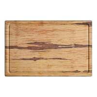 GET SB-1409-ACW Madison Avenue / Granville 14" x 9" Rectangular Faux Acacia Wood Melamine Display Board with Ridge and Grip Handles