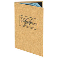 Menu Solutions WK120D Water Street Wicker 8 1/2" x 14" Customizable 2 View Menu Cover