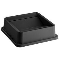 Lavex 35 / 50 Gallon Black Square Trash Can Drop Shot Lid