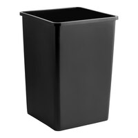 Lavex 35 Gallon Black Square Trash Can