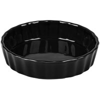 CAC QCD-5BLK Festiware 5" Black Fluted China Quiche Dish - 24/Case