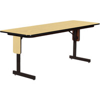 Correll 24" x 72" Fusion Maple Finish Rectangular High Pressure Folding Seminar Table with Panel Leg