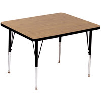 Correll 48" Square Medium Oak Finish 19" - 29" Adjustable Height High Pressure Top Activity Table