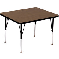 Correll 48" Square Walnut Finish 19" - 29" Adjustable Height High Pressure Top Activity Table