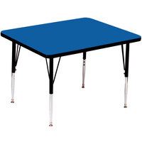 Correll 42" Square Blue Finish 19" - 29" Adjustable Height High Pressure Top Activity Table
