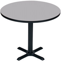 Correll 24" Round Gray Granite Finish / Black Table Height High Pressure Cafe / Breakroom Table