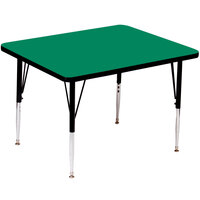Correll 42" Square Green Finish 19" - 29" Adjustable Height High Pressure Top Activity Table