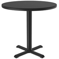 Correll 30" Round Black Granite Finish / Black Table Height High Pressure Cafe / Breakroom Table