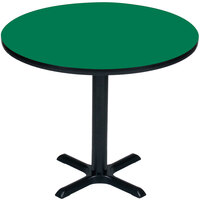 Correll 42" Round Green Finish / Black Table Height High Pressure Cafe / Breakroom Table