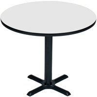 Correll 36" Round White Finish / Black Table Height High Pressure Cafe / Breakroom Table