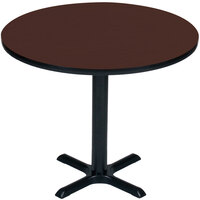 Correll 24" Round Cherry Finish / Black Table Height High Pressure Cafe / Breakroom Table