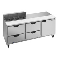 Beverage-Air SPED72HC-08-4 72" 1 Door 4 Drawer Refrigerated Sandwich Prep Table