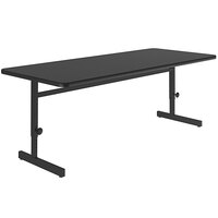 Correll 30" x 48" Black Granite Finish Rectangular Adjustable Height High Pressure Top Computer Table