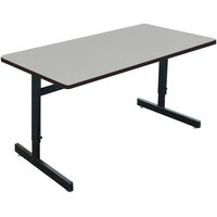 Correll 30" x 48" Gray Granite Finish Rectangular Adjustable Height High Pressure Top Computer Table