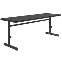 Correll 24" x 72" Black Granite Finish Rectangular Adjustable Height High Pressure Top Computer Table