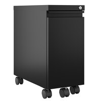 Hirsh Industries 22651 ZipPed Black Mobile Cabinet with Hidden Drawer - 10" x 20" x 21 3/4"