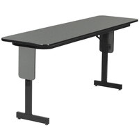 Correll 24" x 72" Montana Granite Premium Laminate High Pressure Folding Seminar Table with Panel Legs