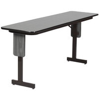 Correll 18" x 72" New England Driftwood Finish Premium Laminate High Pressure Folding Seminar Table with Panel Legs