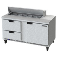 Beverage-Air SPED60HC-12-2 60" 1 Door 2 Drawer Refrigerated Sandwich Prep Table