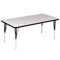 Correll 24" x 48" Rectangular Gray Granite Finish 19" - 29" Adjustable Height High Pressure Top Activity Table