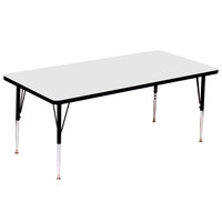Correll 36" x 72" Rectangular White Finish 19" - 29" Adjustable Height High Pressure Top Activity Table