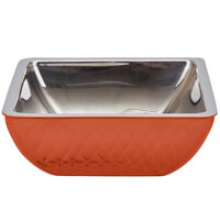 Bon Chef Diamond Collection Cold Wave 2 Qt. Orange Triple Wall Square Bowl