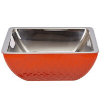 Bon Chef Diamond Collection Cold Wave 3 Qt. Orange Triple Wall Square Bowl