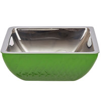 Bon Chef Diamond Collection Cold Wave 2 Qt. Lime Green Triple Wall Square Bowl