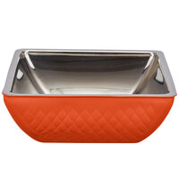 Bon Chef Diamond Collection Cold Wave 4 Qt. Orange Triple Wall Square Bowl