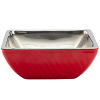 Bon Chef Diamond Collection Cold Wave 4 Qt. Red Triple Wall Square Bowl