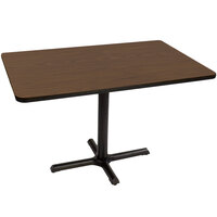 Correll 30" x 48" Rectangular Walnut Finish Standard Height High Pressure Cafe / Breakroom Table