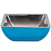 Bon Chef Diamond Collection Cold Wave 2 Qt. Caribbean Blue Triple Wall Square Bowl