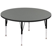 Correll 60" Round Montana Granite Finish 19" - 29" Adjustable Height Premium Laminate High Pressure Top Activity Table