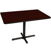 Correll 30" x 48" Rectangular Mahogany Finish Standard Height High Pressure Cafe / Breakroom Table