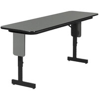 Correll 24" x 72" Montana Granite Finish Premium Laminate Adjustable Height High Pressure Folding Seminar Table with Panel Legs