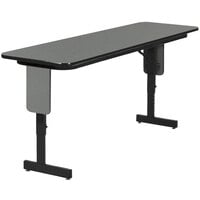 Correll 24" x 96" Montana Granite Finish Premium Laminate Adjustable Height High Pressure Folding Seminar Table with Panel Legs