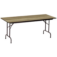 Correll 24" x 60" Colonial Hickory Finish Premium Laminate 3/4" High Pressure Heavy-Duty Folding Table