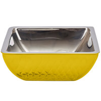 Bon Chef Diamond Collection Cold Wave 2 Qt. Yellow Triple Wall Square Bowl