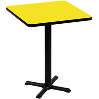 Correll 30" Square Yellow Finish Standard Height High Pressure Cafe / Breakroom Table