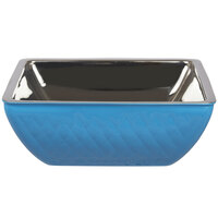 Bon Chef Diamond Collection Cold Wave 4 Qt. Caribbean Blue Triple Wall Square Bowl