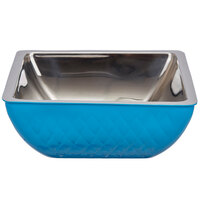 Bon Chef Diamond Collection Cold Wave 3 Qt. Caribbean Blue Triple Wall Square Bowl