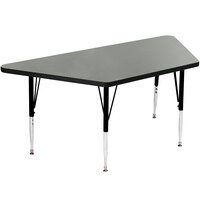Correll 58" x 26" Trapezoid Montana Granite Finish Premium Laminate 19" - 29" Adjustable Height High Pressure Top Activity Table