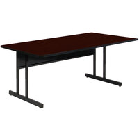 Correll 48" x 24" Rectangular Mahogany Finish Keyboard Height High Pressure Top Computer Table