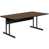 Correll 60" x 30" Rectangular Walnut Finish Keyboard Height High Pressure Top Computer Table