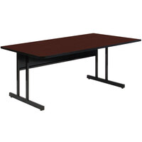 Correll 48" x 24" Rectangular Cherry Finish Keyboard Height High Pressure Top Computer Table