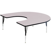 Correll 66" x 60" Horseshoe 19" - 29" Gray Granite Finish Adjustable Height High-Pressure Top Activity Table