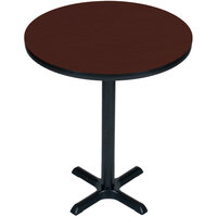 Correll 24" Round Cherry Finish Bar Height High Pressure Cafe / Breakroom Table